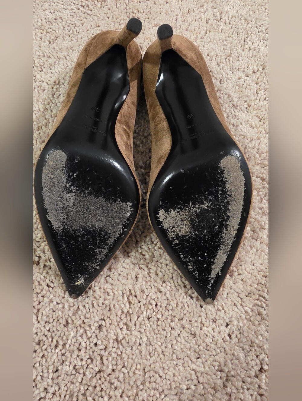 Saint Laurent Women’s Brown Suede Pointed-Toe Pumps - Picture 15 of 15